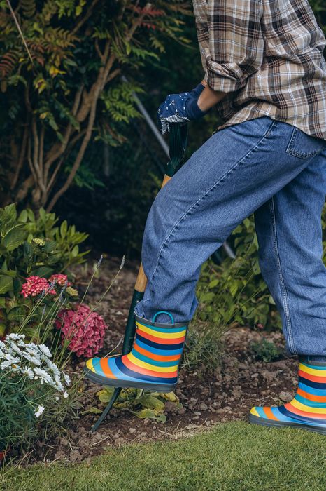 Polly & Andy sustainable rainbow wellies