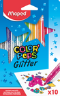 GLITTER FELT TIP PENS X10 CARDBOARD BOX