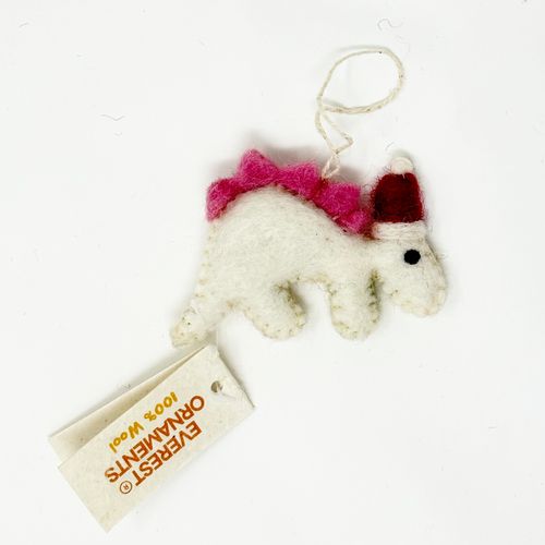 Hanging Ornament - White Dino