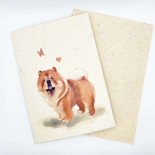 Lokta Paper - Greeting Card Chow Chow