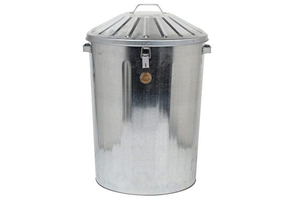 Muddy Hands  90 Litre Large Galvanised Metal Bin with Locking Lid