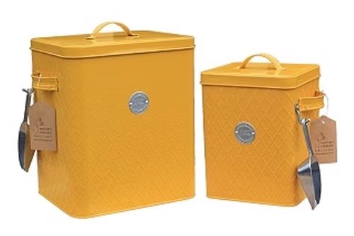 Muddy Hands  Set of 2 Mustard Tin with Lid & Scoop