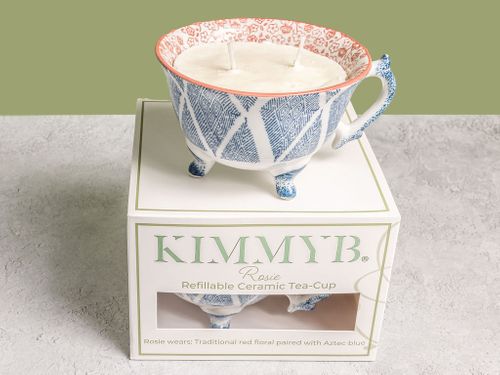 Rosie - Refillable Ceramic Tea Cup Candle