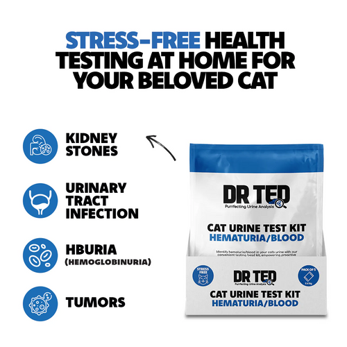 Cat Urine Blood Test Kit Blood / Hematuria Detector For early detection of Hematuria Kidney Stones, UTI & Tumours.