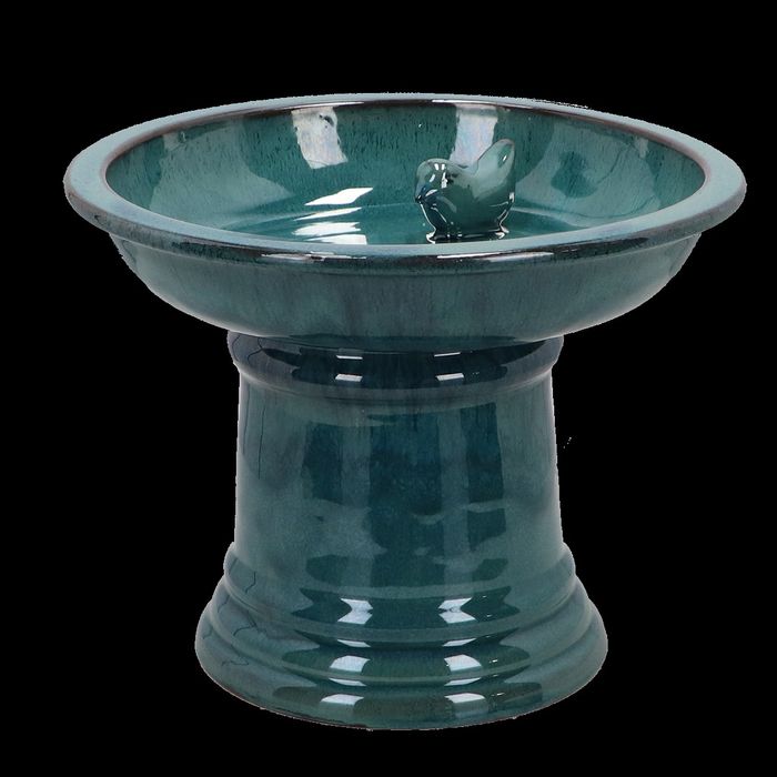 Small Ceramic Birdbath on Pedestal
