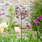 Metal Allium Flower Garden Stake Decoration