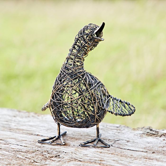 Kriti the Small Flapping Duck Wire Garden Ornament