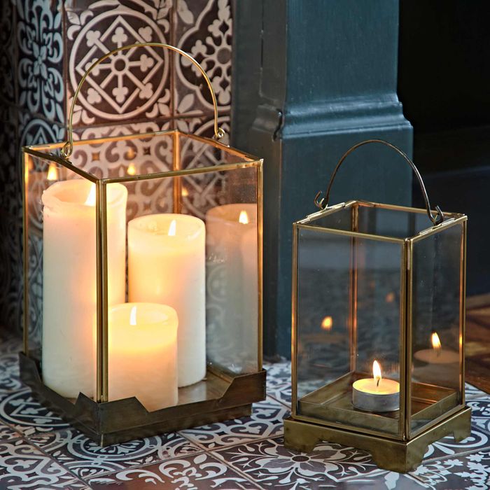 Antique Brass Candle Lantern