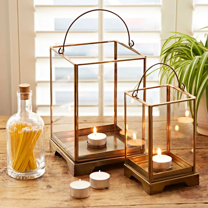 Antique Brass Candle Lantern