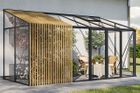 Aluminium Lean-To greenhouse with Accoya design elements