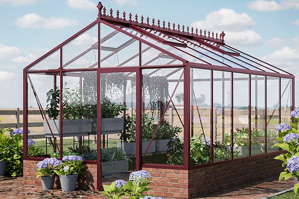 Aluminium greenhouse on a wall