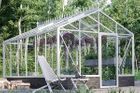 Aluminium greenhouse on a wall