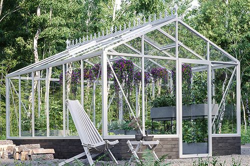 Aluminium greenhouse on a wall