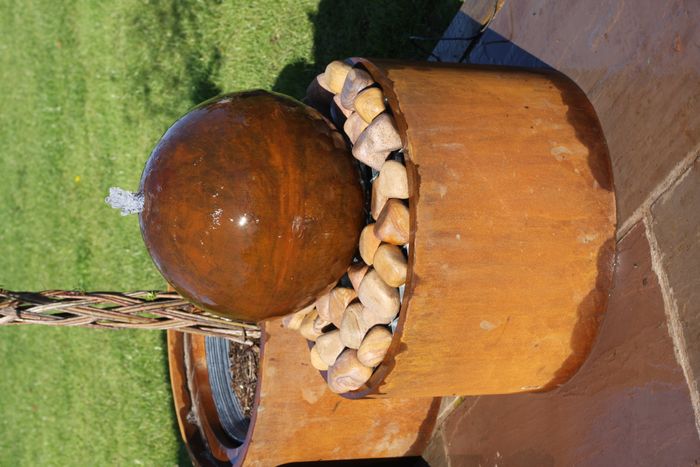 CORTEN STEEL SPHERE AND CORTEN STEEL SURROUND