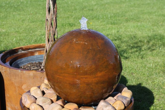 CORTEN STEEL SPHERE AND CORTEN STEEL SURROUND