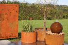 CORTEN STEEL SPHERE AND CORTEN STEEL SURROUND