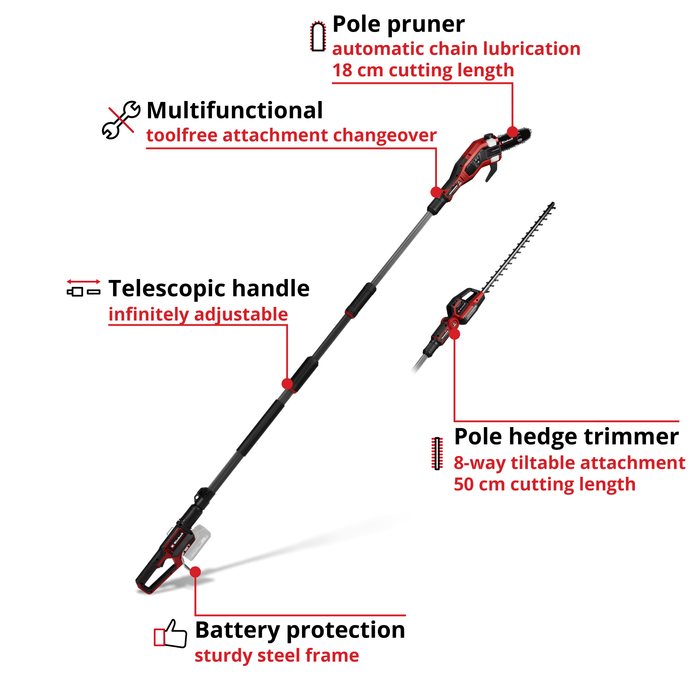 PXC 18V Cordless Professional Brushless High Reach Hedge Trimmer and Pruner, Body Only