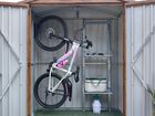G-MORE Durable Metal Garden Shed with Double Doors and Double Side Slope Grooves