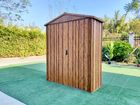 G-MORE Durable Metal Garden Shed with Double Doors and Double Side Slope Grooves