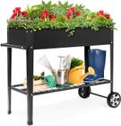 G-MORE Elevated Mobile Garden Bed with Storage Shelf - Grow & Organize in Style