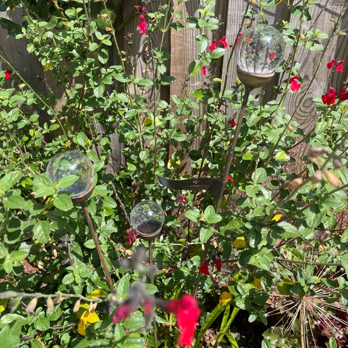 Cluster of 3 Glass garden Feature
