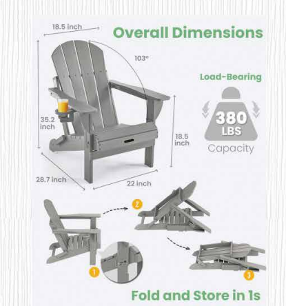 APS Composite Adirondack Garden Chair