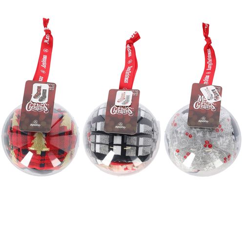 Apollo socks Xmas bauble gift pack
