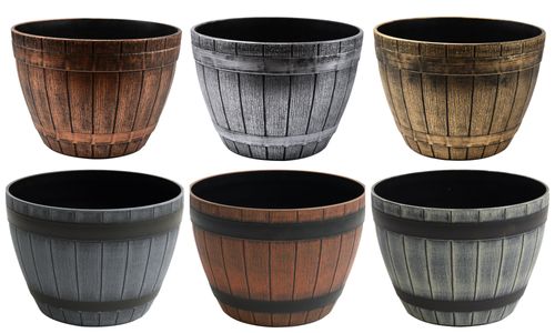 Barrel Style PP Plastic Planter Pots KD7132-KD7135