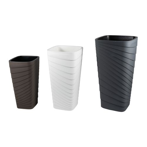 Tall Square Threaded Decorative PP Flower Pot KD9541-KD9543