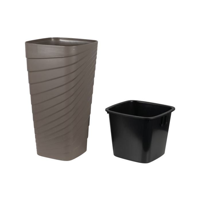 Tall Square Threaded Decorative PP Flower Pot KD9541-KD9543