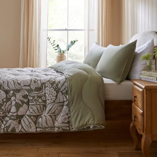 Night Lark Coverless Duvet Olive Meadow