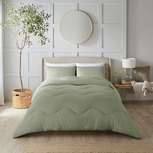 Night Lark Coverless Duvet Seersucker Olive Green