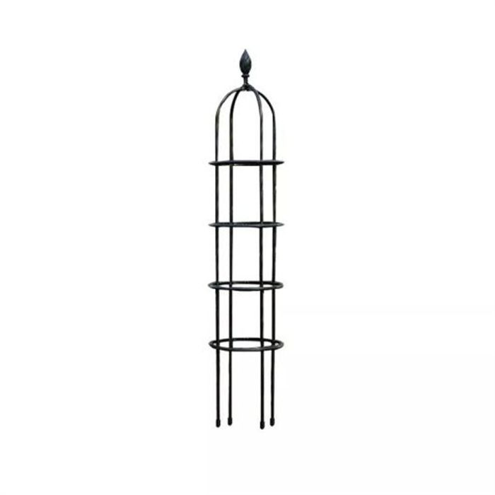 garden obelisk, metal obelisk, iron plant obelisk, rose obelisk, climbing plant support, outdoor vine obelisk, weatherproof garden obelisk, tall trellis obelisk, cottage garden decor