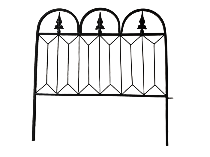 garden fence, metal garden fence, wrought iron fencing, decorative garden border fence, ornamental lawn edging, outdoor metal boundary fencing, weatherproof garden fencing, cottage garden decor