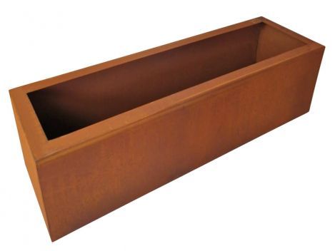 corten steel plant box, corten planter box, weathering steel planter, outdoor metal planter, rustic garden planter, large garden plant trough, patio planter box, landscape steel planter