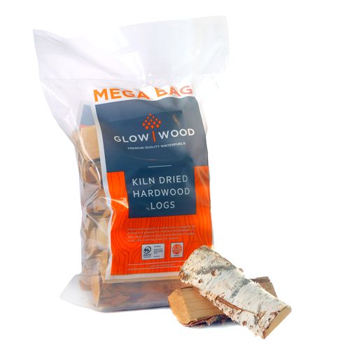 Kiln Dried Birch Logs in Mega bag