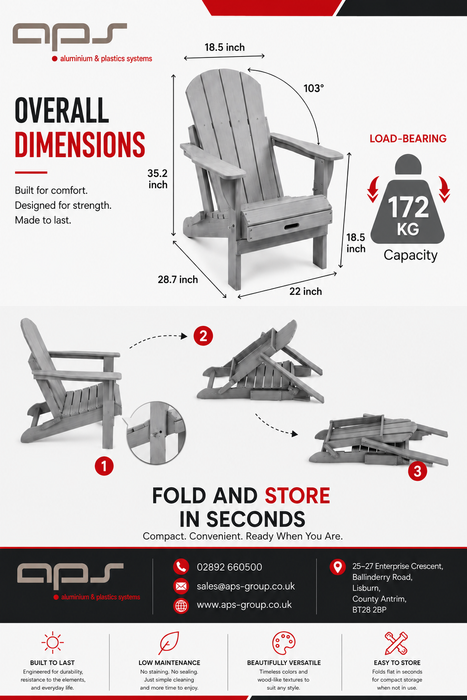 APS Composite Adirondack Garden Chair
