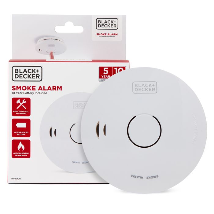 Battery-Powered Smoke Alarm with 10-Year Battery Included