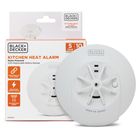 Interlinked Heat Detector For Home, Kitchen and Garage. FAST FIX Easy Installation Base, white with Test Button