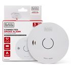 Wireless Interlinked 10-Year Lithium Smoke Alarm. Easy-Install Optical Detector, Test/Silence Button, White