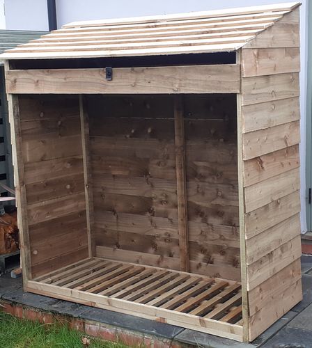 Extra Large Log Store with Kindling Shelf