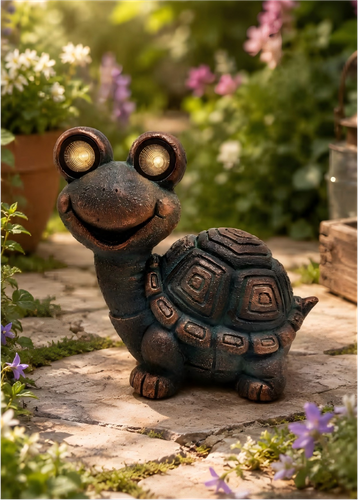 Solar‑Lighted Turtle Garden Statue