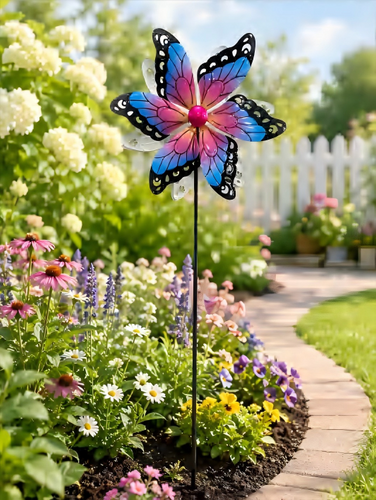Butterfly Wind Spinner Garden Stake