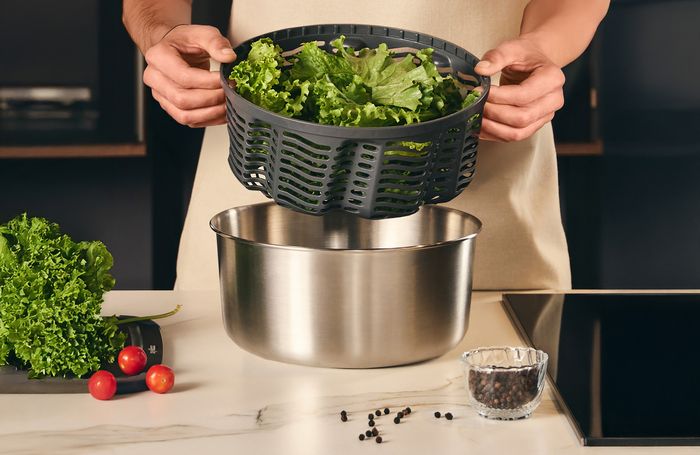 Easy Spin Salad Spinner Stainless Steel