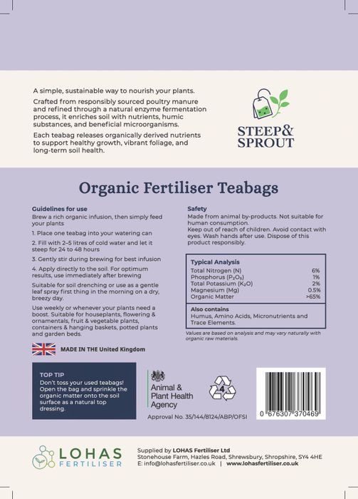 Steep & Sprout Fertiliser Teabags
