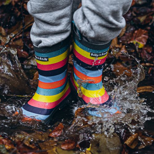 Polly & Andy sustainable rainbow wellies - Perfect for kids