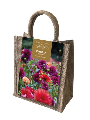 Dahlia Cutting Garden Jute Gift Bag