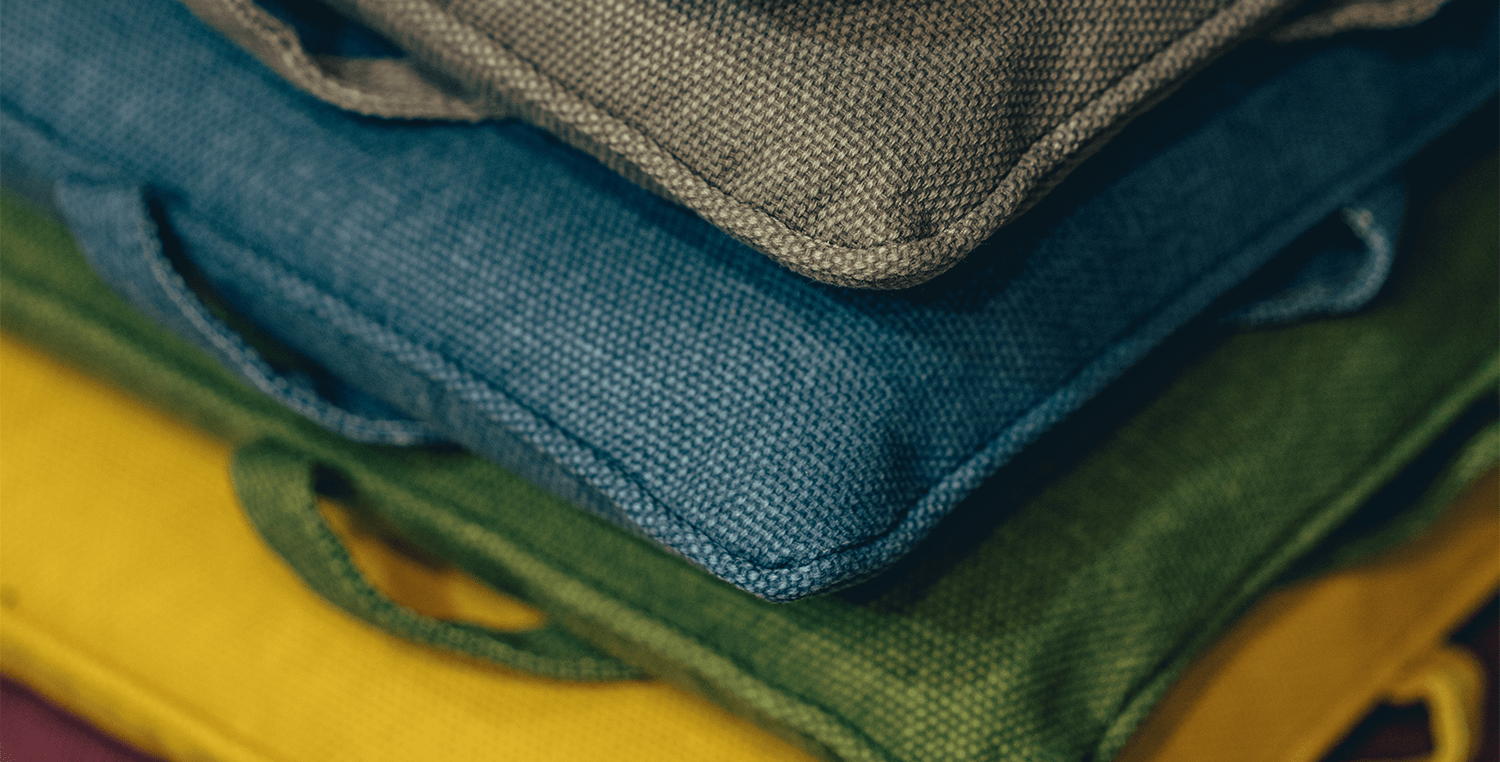 Fabric outdoor cushions at Glee