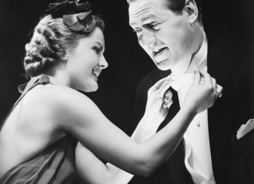 Hollywood era men's fashion black and white photograph