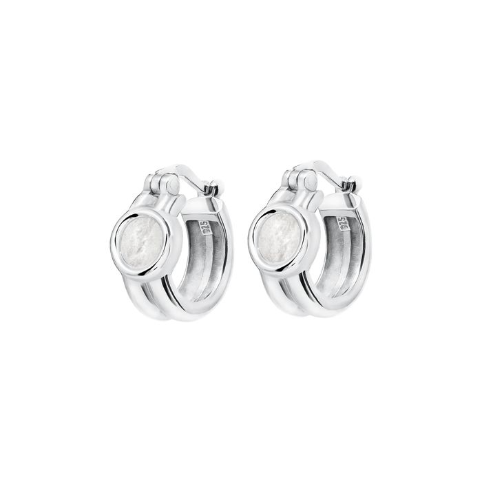 Hoop earrings Ane with mountain crystal silver